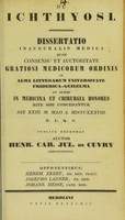 view De ichthyosi : dissertatio inauguralis medica ... / auctor Henr. Car. Jul. de Cuvry.