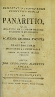 view Dissertatio inauguralis chirurgico-medica : de panaritio ... / auctor Joh. Ludolphus Albertus Focke.