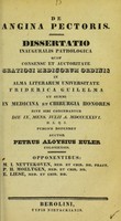 view De angina pectoris : dissertatio inauguralis pathologica ... / auctor Petrus Aloysius Euler.