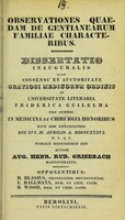 view Observationes quaedam de gentianearum familiae characteribus : dissertatio inauguralis ... / auctor Aug. Henr. Rud. Grisebach.