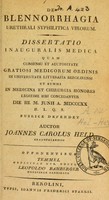 view De blennorrhagia urethrali syphilitica virorum : dissertatio inauguralis medica ... / auctor Joannes Carolus Held.