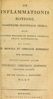 view De inflammationis notione : dissertatio inauguralis medica ... / auctor Gulielmus Fridericus Hemprich.