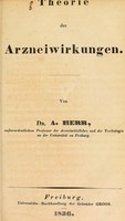 view Theorie der Arzneiwirkungen / von A. Herr.