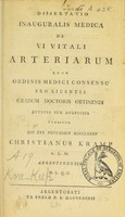 view Dissertatio inauguralis medica : de vi vitali arteriarum ... / Christianus Kramp.