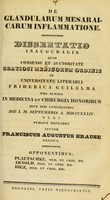 view De glandularum mesaraicarum inflammatione : dissertatio inauguralis ... / auctor Franciscus Augustus Krause.