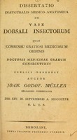 view Dissertatio inauguralis medico-anatomica de vase dorsali insectorum ... / auctor Joan. Godof. Müller.