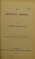 view On emotional aphasia / by D. de Berdt Hovell.