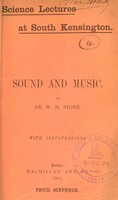 view Sound and music : y W.H. Stone.