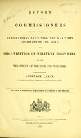 view Report of the Commissioners appointed to inquire into the regulations affecting the sanitary condition of the army, the organization of military hospitals, and the treatment of the sick and wounded. : [Vol. 2] Appendix LXXIX.