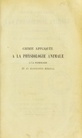 view Chimie appliquee a la physiologie animale, a la pathologie et au diagnostic medical.