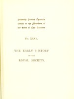 view The early history of the Royal Society / by Henry Benjamin Wheatley.