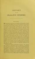 view Report on the epidemic of small-pox in years 1892-3, in the borough of Warrington / presented to the Health Committee by J. Guest Cornall.