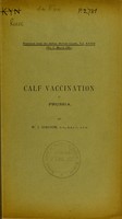 view Calf vaccination in Prussia / by W. J. Simpson.