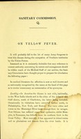 view Report of a committee of the associate members of the Sanitary Commission, on the subject of the nature and treatment of yellow fever.