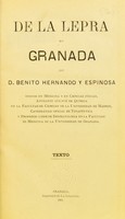view De la lepra en Granada / por Benito Hernando y Espinosa.