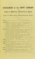 view Catalogue of the joint library of the School of Medicine, University of Leeds, and the Leeds and West Riding Medico-Chirurgical Society.