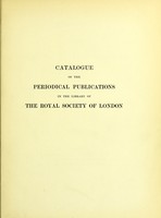 view Catalogue of the periodical publications in the library / [compiled by Luxmoore Newcombe and L. Ellston].