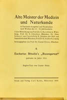 view Eucharius Rösslin's "Rosengarten" : gedruckt im jahre 1513 / Begleit-text von Gustav Klein.