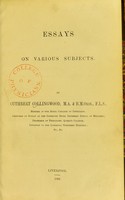 view Essays on various subjects / by Cuthbert Collingwood.