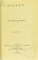 view Essays / by Sir Morell Mackenzie.