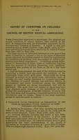 view Report of Committee on Children to the Council of British Medical Assocation.