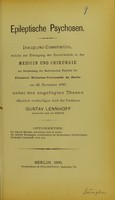 view Epileptische Psychosen / Gustav Lennhoff.