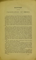 view Report of experiments made under direction of the Lords of the Council as to the vaccination of sheep, and as to the influence of such vaccination in preventing sheep-pox / by James F. Marson and Professor Simonds.