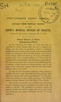 view Extract from monthly reports of the County Medical Officer of Health, presented to the Sanitary Committee, Nov. 6., 1897. Sewage disposal at Tipton.