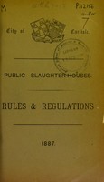 view Public slaughter-houses : rules & regulations / City of Carlisle.