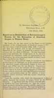 view Report on an examination of Schutzenberger's process for the estimation of dissolved oxygen in Thames water / by Henry E. Roscoe.