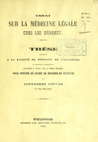 view Essai sur la médecine légale chez les Hébreux / par Alexandre Schvob.