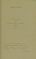 view Modern London : souvenir of the First Universal Races Congress, London, 1911.