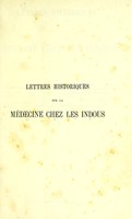 view Lettres historiques sur la médecine chez les Indous / par le dr. Liétard.