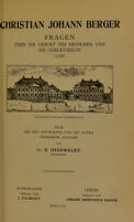 view Fragen über die Geburt des Menschen und die Geburtshilfe (1766) / [Christian Johann Berger].