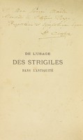 view De l'usage des strigiles dans l'antiquité. Mémoire lu ... 1895, au Cong. des Sociétés Savantes à la Sorbonne / [Hyacinthe Coulon].