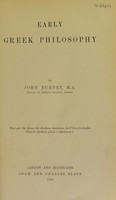 view Early Greek philosophy / by John Burnett.