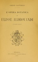 view L'opera botanica di Ulisse Aldrovandi (1549-1605) / [Oreste Mattirolo].