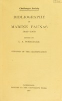 view Bibliography of marine fauna 1846-1900 ... Synopsis of the classification / [L.A. Borradaile].