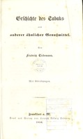 view Geschichte des Tabaks und anderer ähnlicher Genussmittel / von Friedrich Tiedemann.