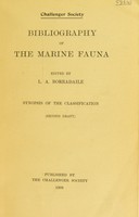 view Bibliography of marine fauna...Synopsis of the classification (second draft) / [L.A. Borradaile].