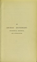 view An archaic dictionary, biographical, historical, and mythological : from the Egyptian, Assyrian, and Etruscan monuments and papyri / W.R. Cooper.