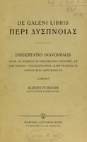 view De Galeni libris peri dyspnoias : dissertatio inauguralis.