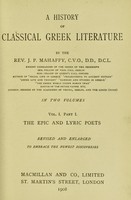 view A history of classical Greek literature / by the Rev. J.P. Mahaffy.