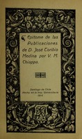 view Epítome de las publicaciones de José Toribio Medina / por V. M. Chiappa.