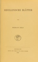 view Sibyllinische Blätter / von Hermann Diels.
