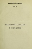 view Brasenose College quatercentenary monographs.