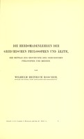 view Die Hebdomadenlehren der griechischen Philosophen und Ärzte : ein Beitrag zur Geschichte der griechischen Philosophie und Medizin / von Wilhelm Heinrich Roscher.