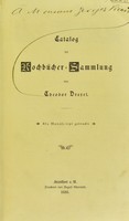 view Catalog der Kochbücher-Sammlung. Pts. 1-6. / [Theodor Drexel].