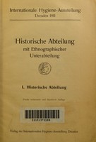 view Historische Abteilung mit ethnographischer Unterabteilung. I, Historische Abteilung.