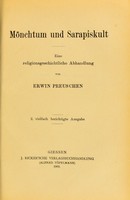 view Mönchtum und Sarapiskult : eine religionsgeschichtliche Abhandlung / von Erwin Preuschen.